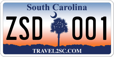 SC license plate ZSD001