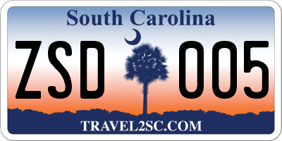 SC license plate ZSD005