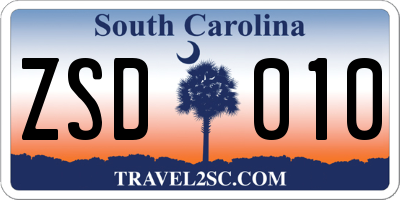 SC license plate ZSD010