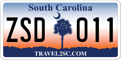 SC license plate ZSD011
