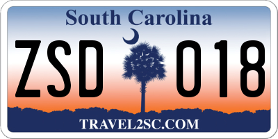 SC license plate ZSD018