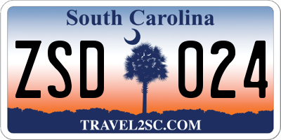 SC license plate ZSD024