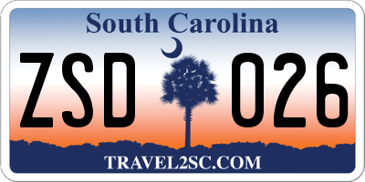 SC license plate ZSD026