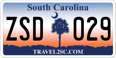 SC license plate ZSD029