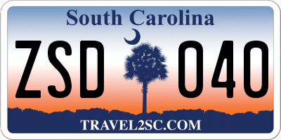 SC license plate ZSD040