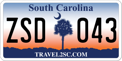 SC license plate ZSD043