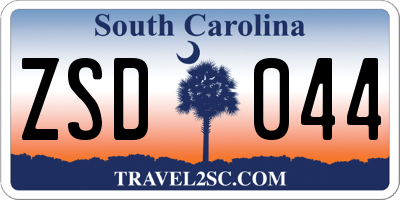 SC license plate ZSD044
