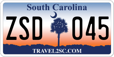 SC license plate ZSD045