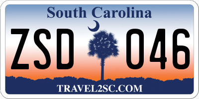 SC license plate ZSD046