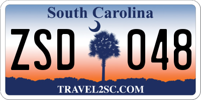 SC license plate ZSD048