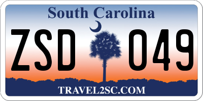 SC license plate ZSD049