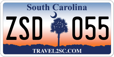 SC license plate ZSD055