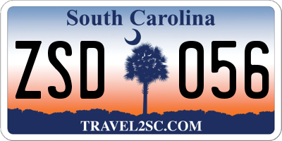 SC license plate ZSD056
