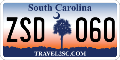 SC license plate ZSD060