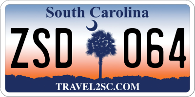 SC license plate ZSD064