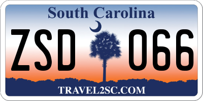 SC license plate ZSD066
