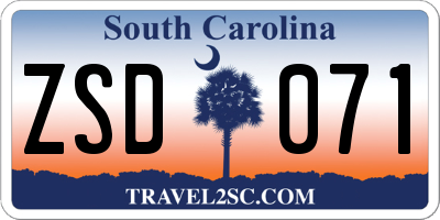 SC license plate ZSD071