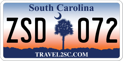 SC license plate ZSD072
