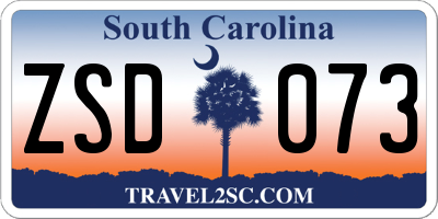 SC license plate ZSD073