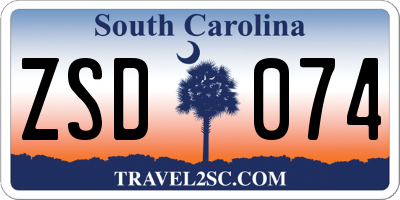 SC license plate ZSD074