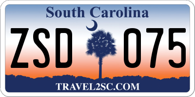 SC license plate ZSD075