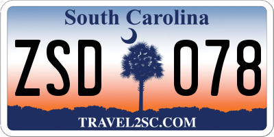 SC license plate ZSD078