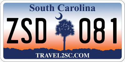 SC license plate ZSD081