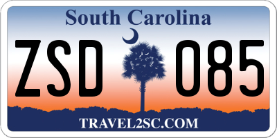 SC license plate ZSD085