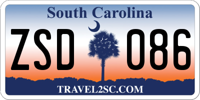 SC license plate ZSD086