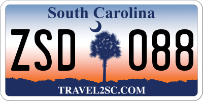 SC license plate ZSD088