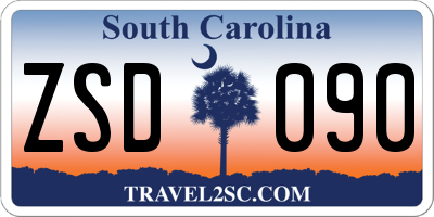 SC license plate ZSD090