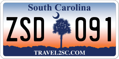 SC license plate ZSD091