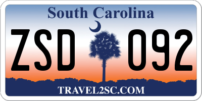SC license plate ZSD092