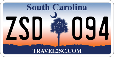 SC license plate ZSD094