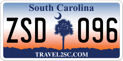SC license plate ZSD096