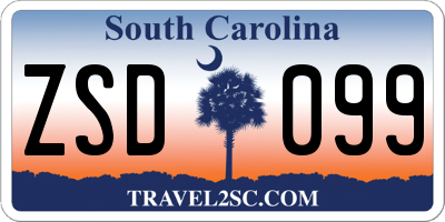 SC license plate ZSD099