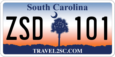 SC license plate ZSD101