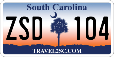 SC license plate ZSD104