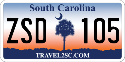 SC license plate ZSD105