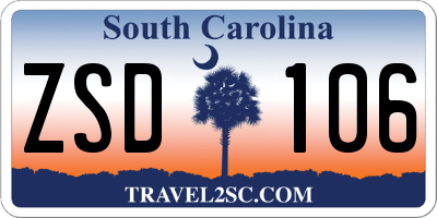 SC license plate ZSD106