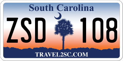SC license plate ZSD108