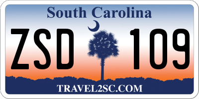 SC license plate ZSD109