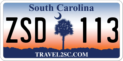 SC license plate ZSD113