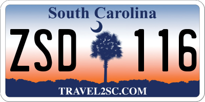 SC license plate ZSD116