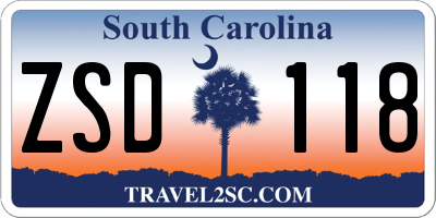 SC license plate ZSD118
