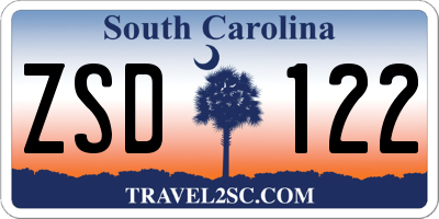 SC license plate ZSD122
