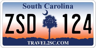 SC license plate ZSD124