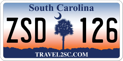 SC license plate ZSD126