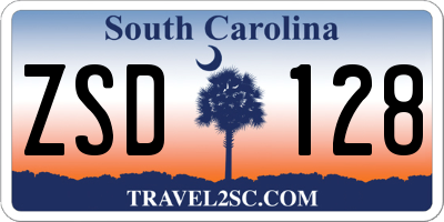 SC license plate ZSD128