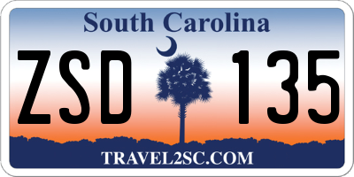 SC license plate ZSD135